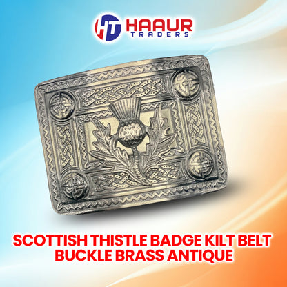 Men’s Celtic Kilt Belt Buckle Thistle Antique Finish / Celtic Kilt Belt Buckle