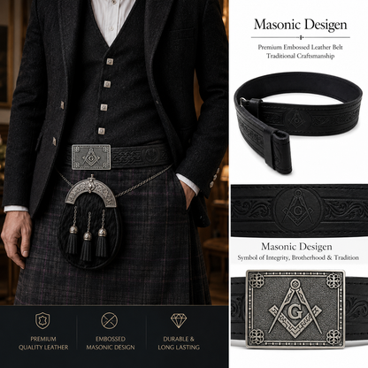 Masonic Kilt belt without Buckle
