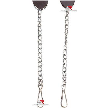 Pair of Sporran Suspenders Black Brown Leather with Heavy Chain & Heavy Hook