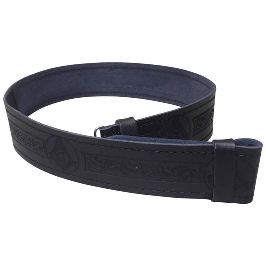 AAR Leather Kilt Belt Masonic Desgin Scottish Highland Accessories
