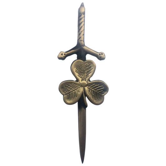 Shamrock Kilt Pin – Celtic Highland Design, 4-Inch with Locking Pin | AAR Scottish Kilt Accessory