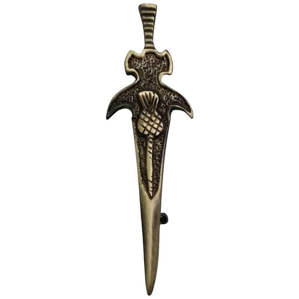 AAR Scottish Kilt Pin Thistle Design Antique and Silver Finish