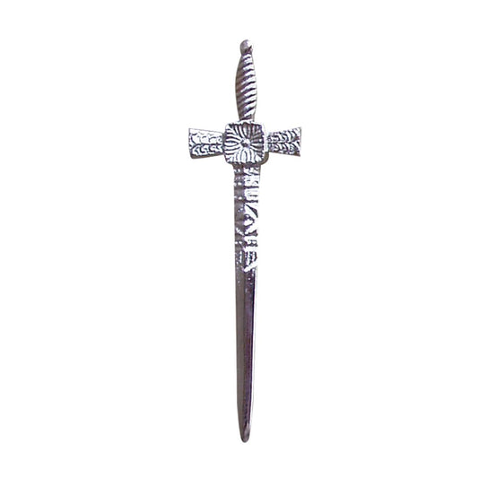 Brand New B Irish Sword Chrome Plated Kilt Pin Scottish Kilt Accessory