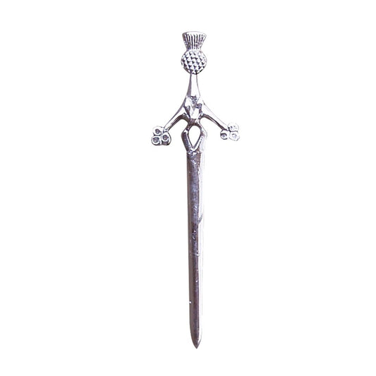B New Kilt Pin Top I Flower Chrome Plated Finish Kilt Accessory