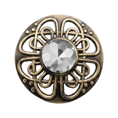 Antique Scottish Celtic Knot Fly Plaid Brooch 3" Pewter Kilt Brooch Gemstone Pin
