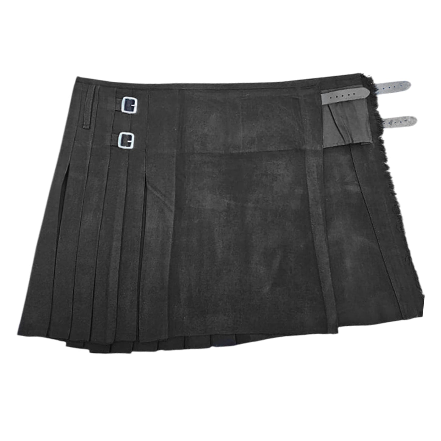 Men’s Scottish Kilt Traditional Plain Black 6 yard Kilts Tartan Highland Wear