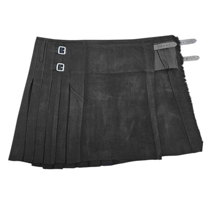 Men’s Scottish Kilt Traditional Plain Black 6 yard Kilts Tartan Highland Wear