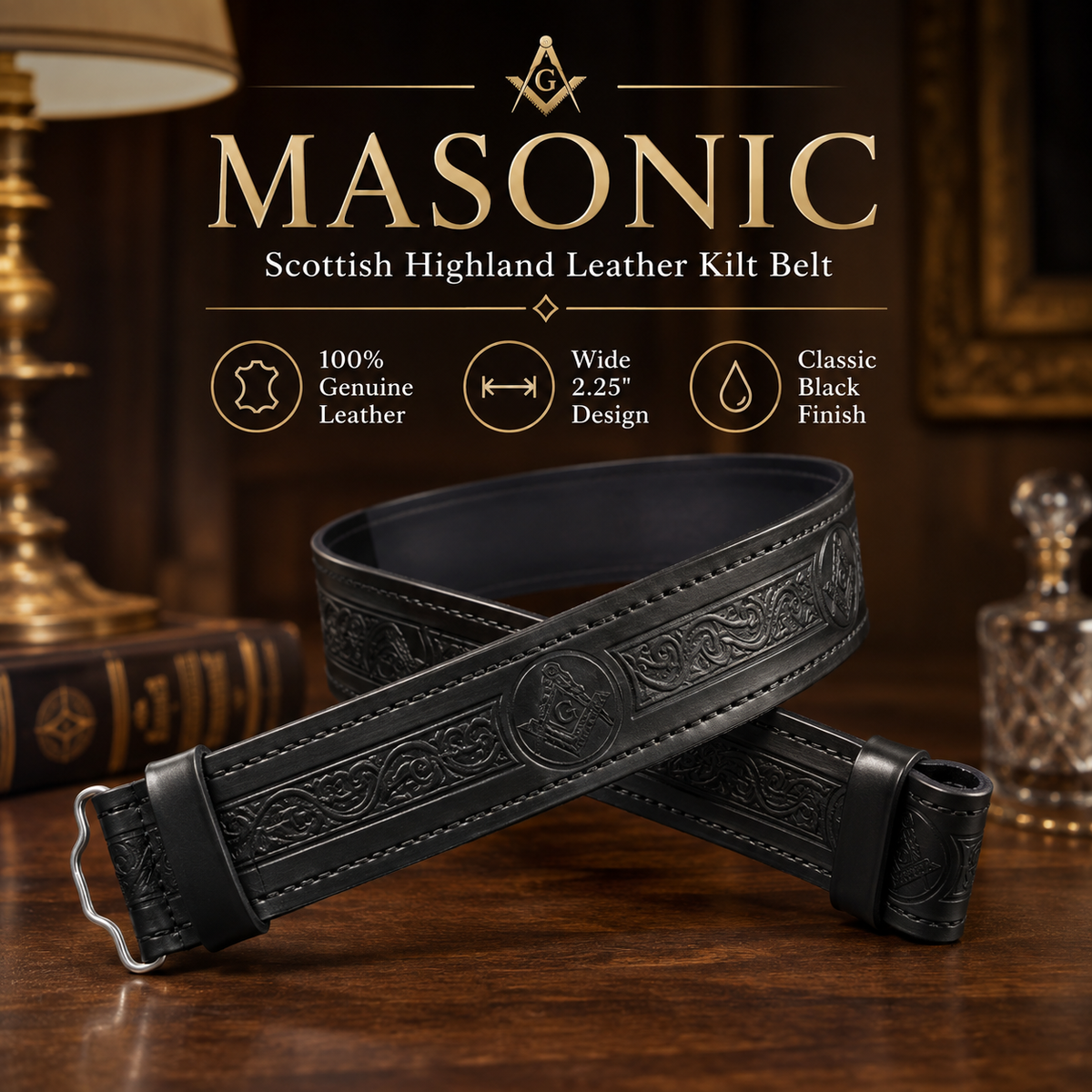 Masonic Kilt belt without Buckle