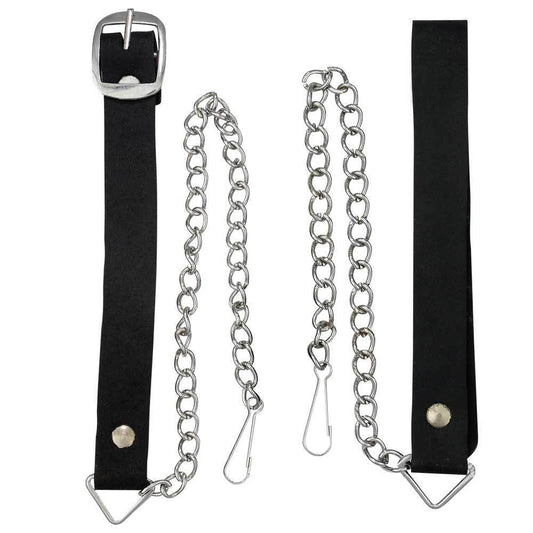 AAR Brand New Black Leather Kilt Sporran with Free Chain & Straps