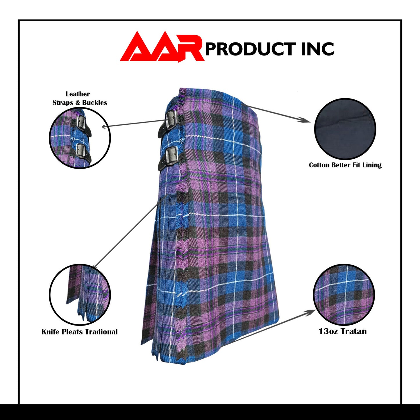Men’s Scottish Kilt Traditional Pride Of Scotland 6 yard Kilts Tartan Highland Wear