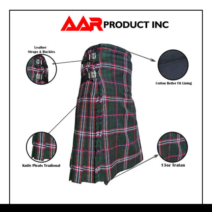 Men’s Scottish Kilt Traditional Scottish National 6 yard Kilts Tartan Highland Wear