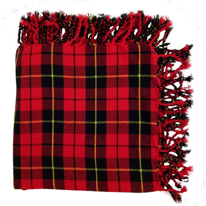 Tartan Fly Plaid Shawl – Scottish Kilt Scarf with Rolled Fringe
