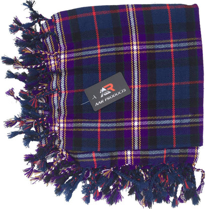Tartan Fly Plaid Shawl – Scottish Kilt Scarf with Rolled Fringe