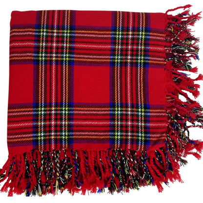 Tartan Fly Plaid Shawl – Scottish Kilt Scarf with Rolled Fringe