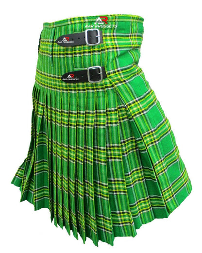 Men’s Scottish Kilt Traditional Irish Green 6 yard Kilts Tartan Highland Wear