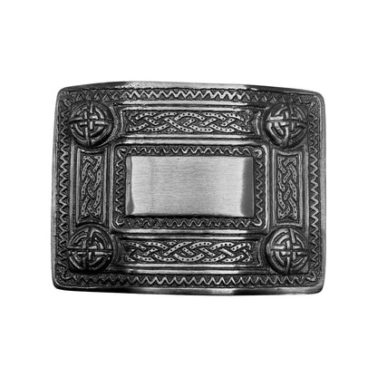 Scottish Buckle Kilts 4 Dome Mirror Kilt Belt Buckle Antique, Jet Black & Chrome Finish