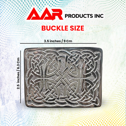 Men's Scottish Rope Style Kilt Buckle Highland Belt Buckles Antique/Chrome AAR
