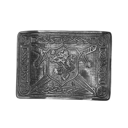 AAR Men Scottish Kilt Belt Buckle Rampant Lion Black Finish Kilt Pin Socks