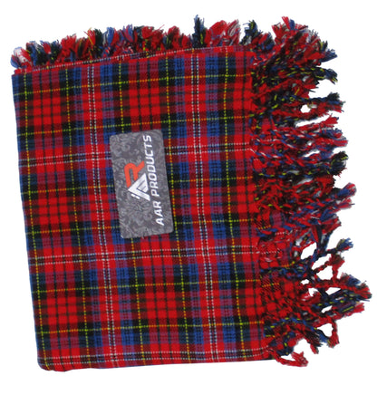 Tartan Fly Plaid Shawl – Scottish Kilt Scarf with Rolled Fringe
