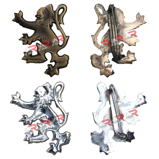 AAR Scottish Lion Rampant Kilt Pin – 4" Antique & Chrome Plated | Highland Kilt Brooch for Traditional Wear