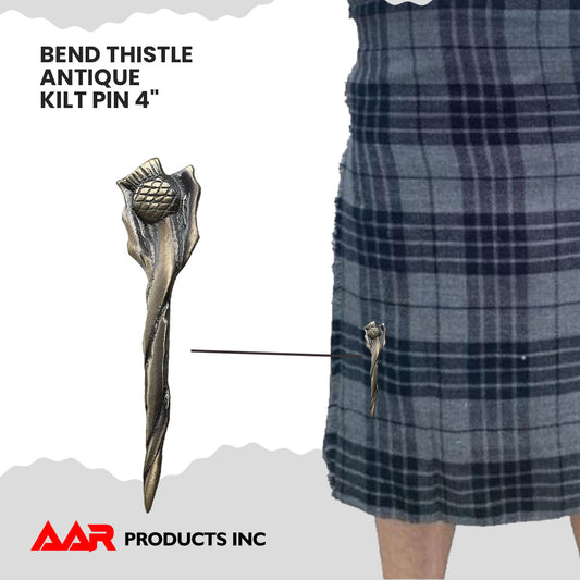 Scottish Thistle Celtic Crest Kilt Pin High Quality Antique Finish Kilt Pin 4"