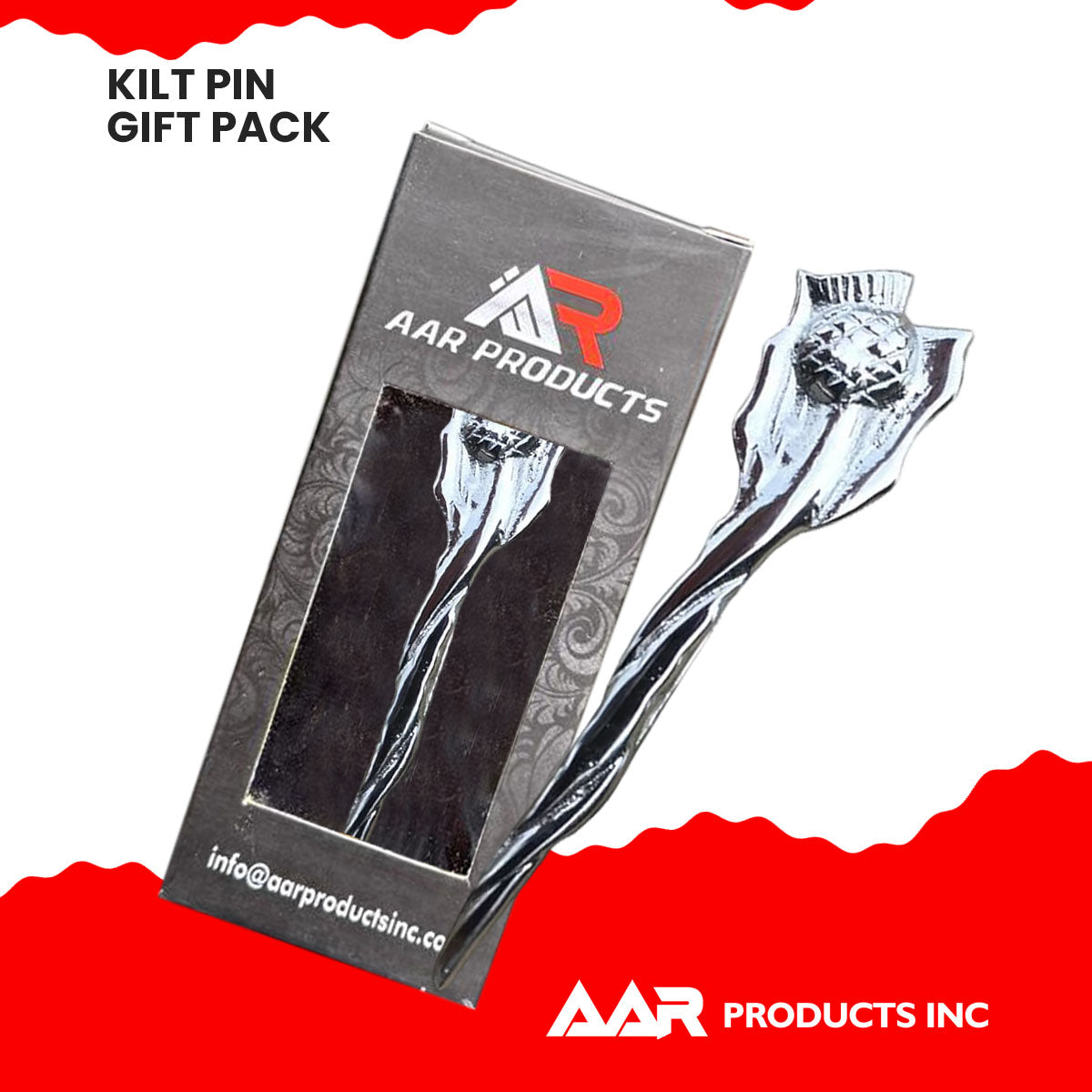 Scottish Thistle Celtic Crest Kilt Pin High Quality Chrome Finish Kilt Pin 4"
