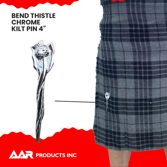 Scottish Thistle Celtic Crest Kilt Pin High Quality Chrome Finish Kilt Pin 4"