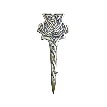 Scottish Thistle Kilt Pin Antique Finish 4"/Highland Celtic Kilt Pin