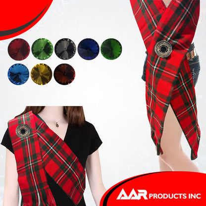AAR Women's Scottish Celtic Kilt Fly Plaid Brooch Antique Plated in