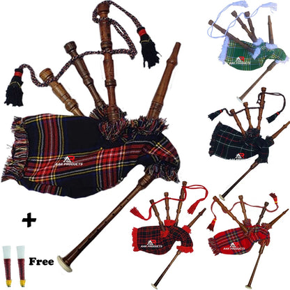 Mini Toy Baby Kids Junior Bagpipe Sheesham wood W/Instruction Sheet free 2 Reeds