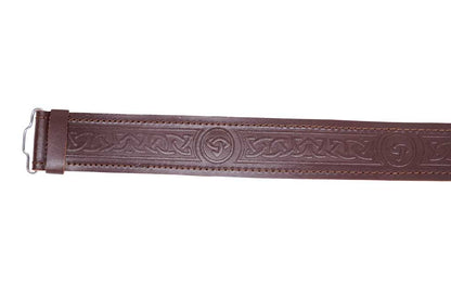 Scottish Leather Kilt Belt Highland Brown without Buckle Sizes Small to 2XL