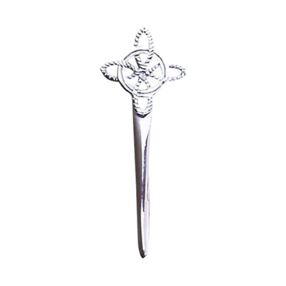 Scottish Kilt Pin Highland Celtic Twist Chrome Plated 4"