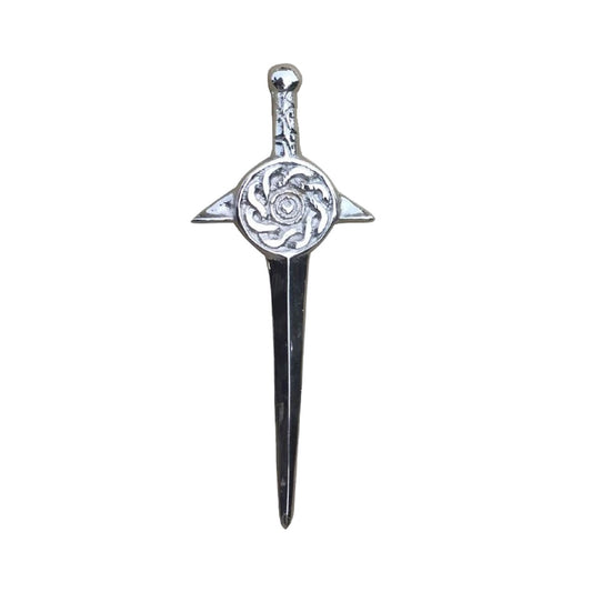 AAR 4" Swirl Sword Celtic Knot Shield Design Kilts Pin Chrome