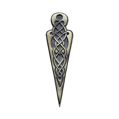 AAR Celtic Knot Swirl Kilt Pin – 4" Antique & Chrome Finish | Scottish Highland Kilt Brooch for Men