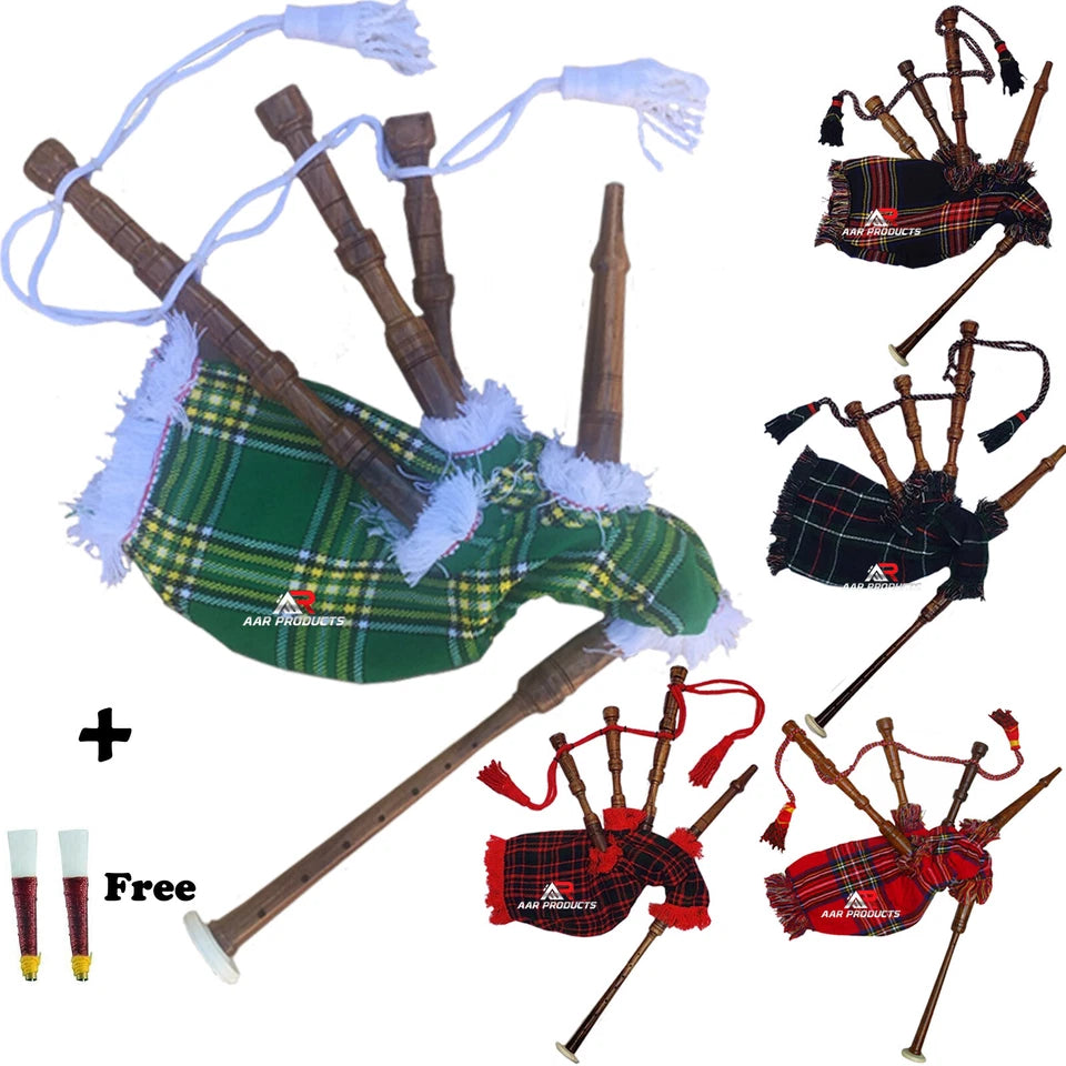 Mini Toy Baby Kids Junior Bagpipe Sheesham wood W/Instruction Sheet free 2 Reeds