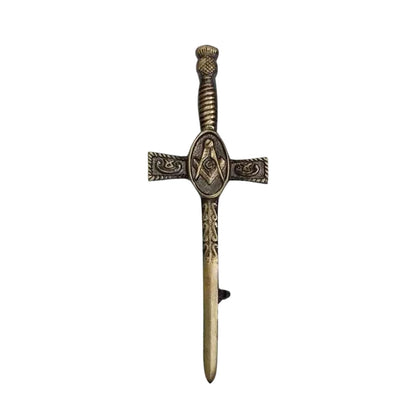 Masonic Kilt Pin 4" Antique Finish Scottish Highland Quality