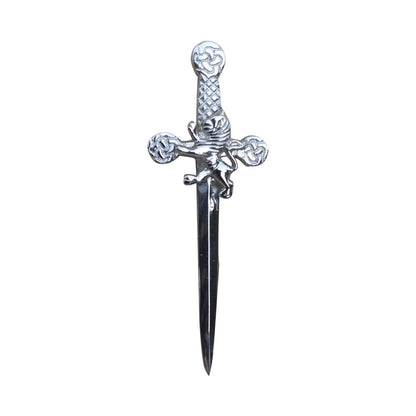 Scottish Lion Rampant Highland Kilts Pin Brass Chrome Finish 4"
