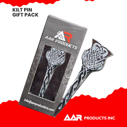 Pin Scottish Thistle Celtic Crest Highland Kilts Pin 4" Chrome