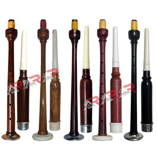Rosewood Practice Chanter Natural Color with 2 Free Reeds Imitation Ivory Mounts