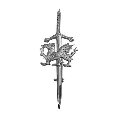 Kilt Pins Scottish Chrome Kilts Pin Welsh Dragon Badge 4"