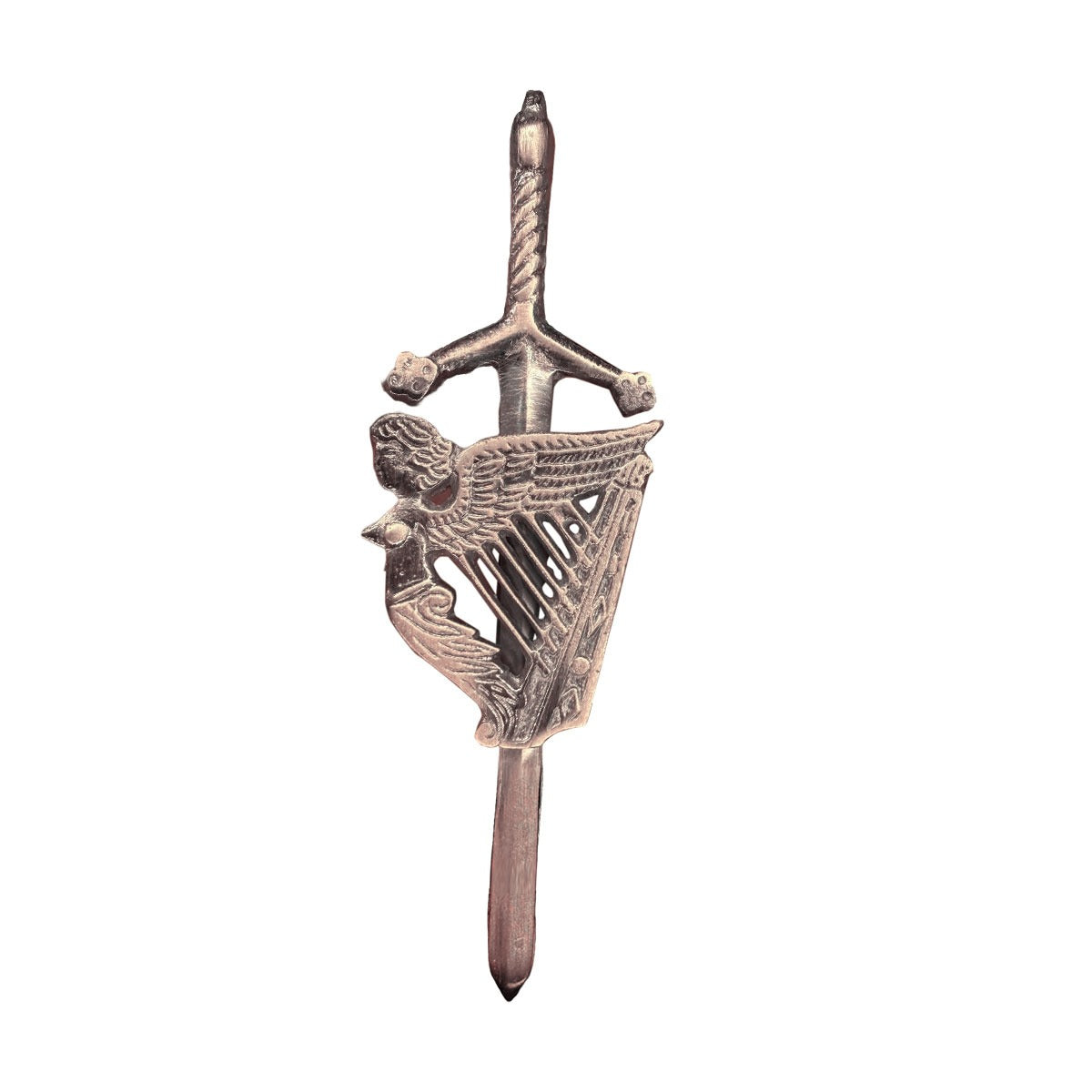 AAR Kilt Pins Scottish Big Harp Highland Kilts Pin Antique Plated 4"