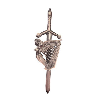 AAR Kilt Pins Scottish Big Harp Highland Kilts Pin Antique Plated 4"
