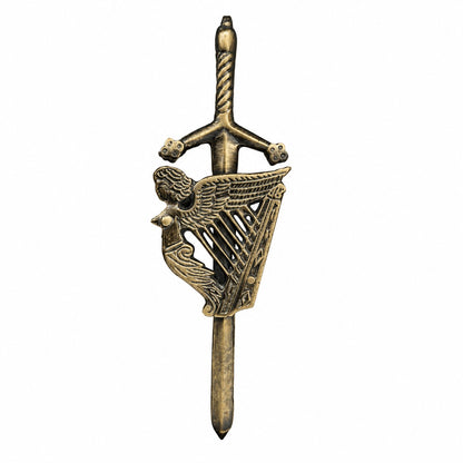 AAR Kilt Pins Scottish Big Harp Highland Kilts Pin Antique Plated 4"