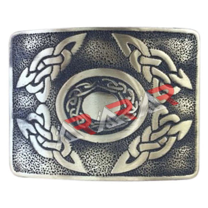 Scottish Celtic Oval Kilt Belt Buckle Jet Black/Antique Finish Highland Buckles