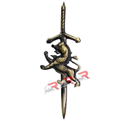 AAR Kilt Pins Scottish Lion Rampant Highland Kilts Pin Brass Antique Chrome Silver Finish 4"