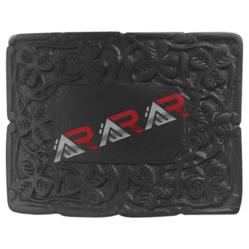 Deluxe Thistle Design Men's Kilt Belt Buckle Irish Shamrock Antique Jet Black Finish