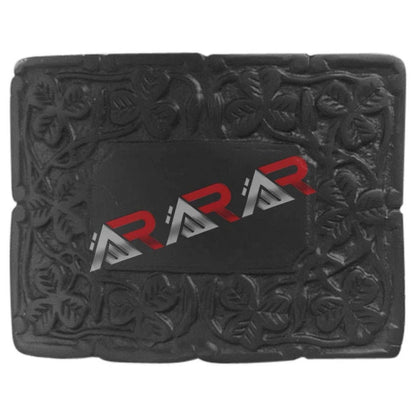 Deluxe Thistle Design Men's Kilt Belt Buckle Irish Shamrock Antique Jet Black Finish