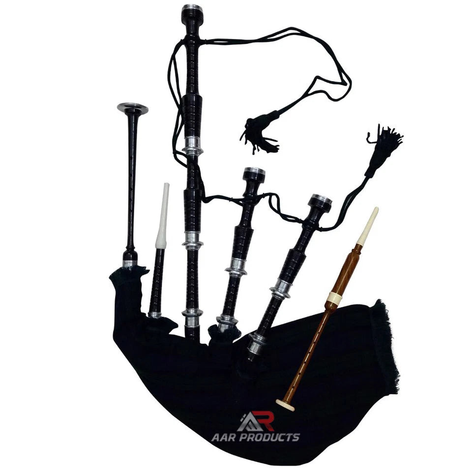 Full Size Bagpipe Great Highland Various Tartans with Chanter, Tutor Book & Bag