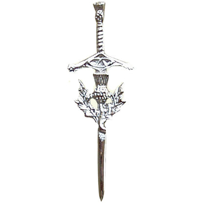 AAR Kilt Pin Scottish Thistle Sword Accessory Kilts Sporrans Hoses Chrome Finish