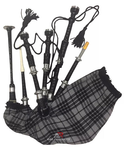 Full Size Bagpipe Great Highland Various Tartans with Chanter, Tutor Book & Bag